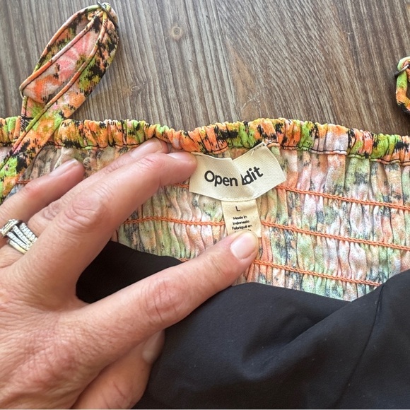 Open Edit Floral Print Women's Crop Top Size Large - Picture 5 of 5